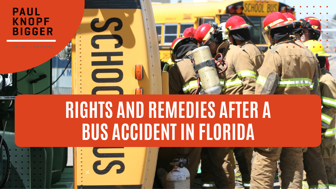 There are key aspects of bus accident claims in Florida. A Florida bus accident lawyer at Paul | Knopf | Bigger can help you navigate the intricacies of the legal process and secure the compensation you deserve.