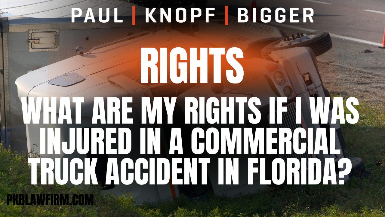 If you or a loved one have been involved in a truck accident, it's crucial to seek the guidance of an experienced Florida truck accident attorney at Paul | Knopf | Bigger to help you navigate the complexities of your case and secure the compensation you deserve. Driving alongside massive commercial trucks on Florida highways can be a nerve-wracking experience.