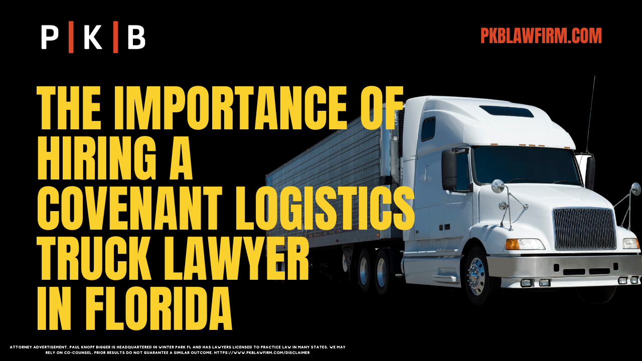 Being involved in an accident with a Covenant Logistics Group truck in Florida can be life-altering. The severe physical, emotional, and financial impacts on victims can be overwhelming, especially when dealing with the complexities of insurance and legal systems. Covenant Logistics Group and its insurance teams act swiftly to protect their interests, making it essential for victims to hire a skilled Florida Covenant Logistics Group truck accident lawyer to safeguard their rights. At Paul | Knopf | Bigger, we specialize in representing victims of commercial truck accidents. Our team is committed to securing maximum compensation for those suffering from serious injuries, long-term disabilities, or the tragic loss of a loved one in wrongful death cases. Contact us today for a free consultation, or call (800) 434-4327 for immediate assistance.