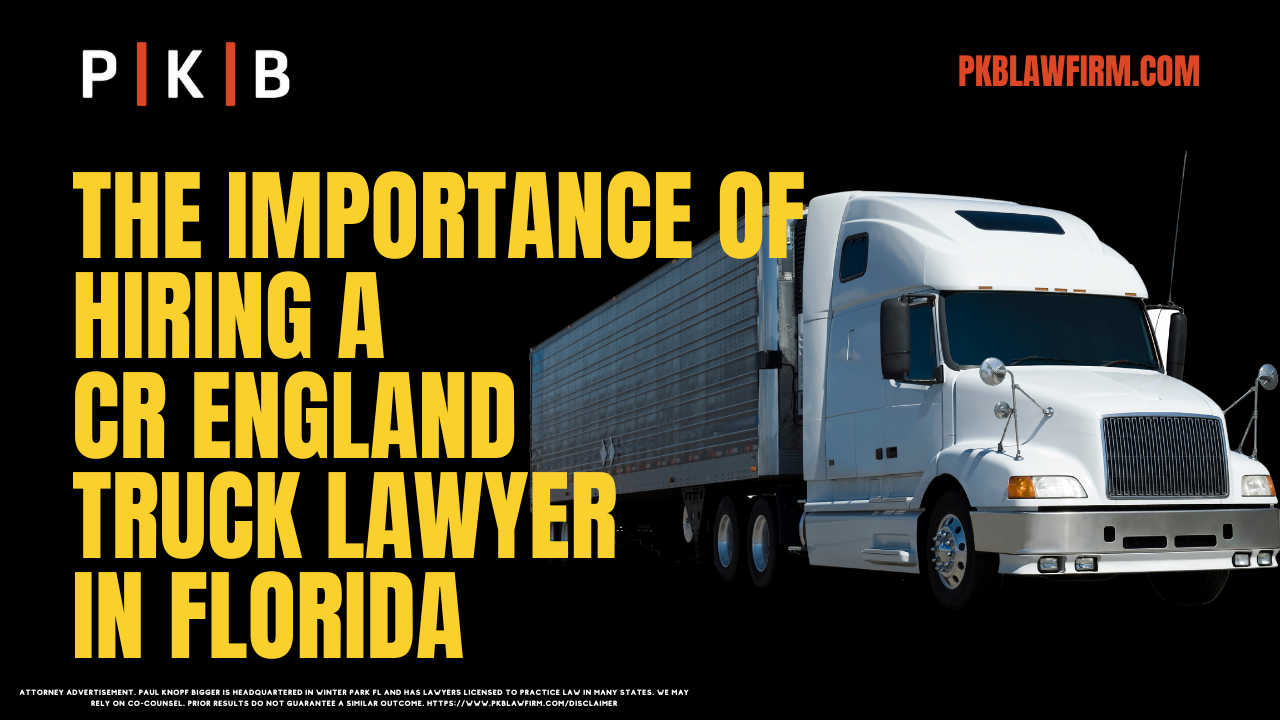 Being involved in a truck accident, particularly with a C.R. England vehicle in Florida, can be life-altering, with significant impacts on your health, finances, and emotional well-being. C.R. England and their insurance team are quick to act to protect their interests, which is why having a knowledgeable and experienced Florida C.R. England truck accident lawyer is crucial for protecting your rights. At Paul | Knopf | Bigger, our legal team specializes in representing victims of commercial truck accidents, working tirelessly to secure the maximum compensation for those facing severe injuries, long-term disabilities, or even the loss of a loved one due to wrongful death. Contact us today for a free consultation or call (800) 434-4327 for immediate assistance.