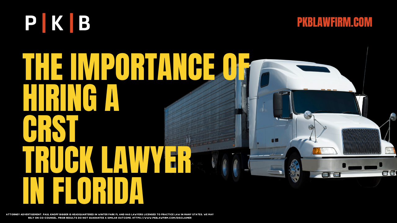 Being involved in a CRST The Transportation Solution truck accident in Florida can disrupt every aspect of your life, leaving you overwhelmed with physical, emotional, and financial burdens. Trucking companies like CRST and their insurance teams act swiftly to protect their interests, often at the expense of victims. That's why hiring an experienced Florida CRST The Transportation Solution truck accident lawyer is essential to safeguard your rights and maximize your compensation. At Paul | Knopf | Bigger, we specialize in representing victims of commercial truck accidents, ensuring they receive the justice and compensation they deserve. Contact us today for a free consultation or call (800) 434-4327 for immediate assistance.