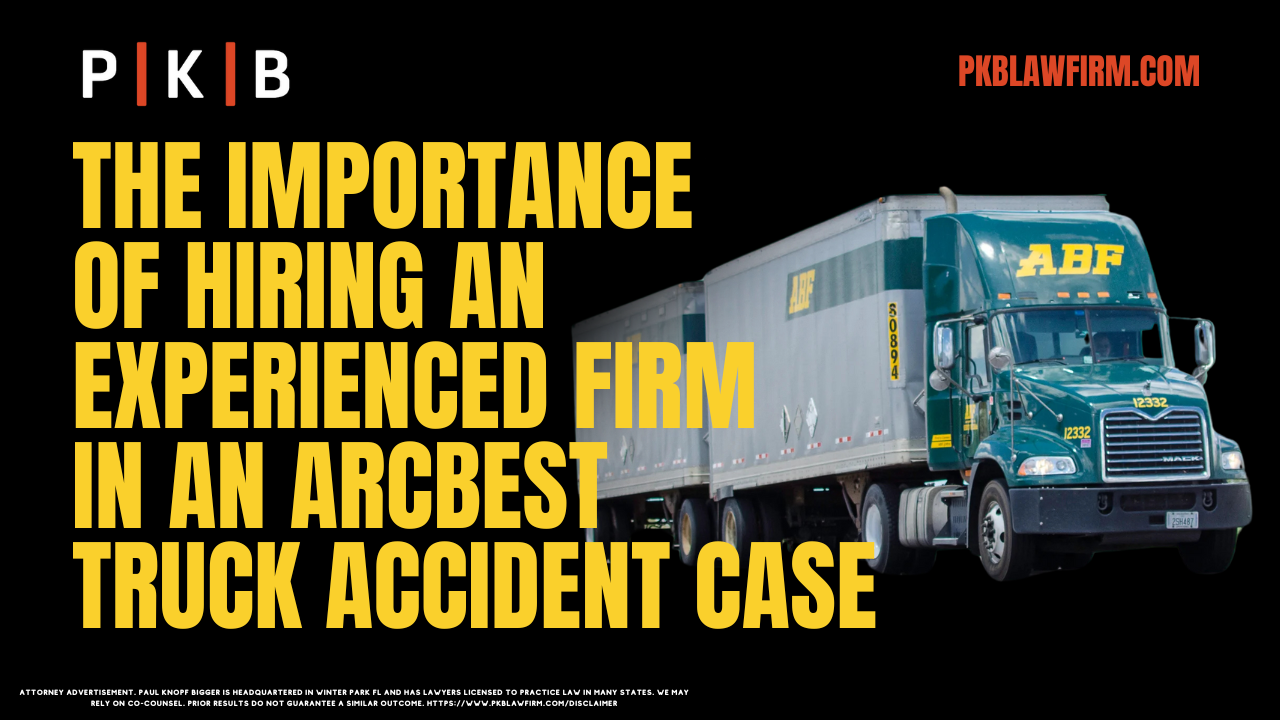 Encountering an accident with an ArcBest truck in Florida can be a life-altering event, presenting victims with significant legal and financial challenges. ArcBest and its insurance representatives act swiftly to protect their interests, making it essential for victims to secure the guidance of an experienced Florida ArcBest truck accident lawyer. The legal experts at Paul | Knopf | Bigger specialize in handling commercial truck accident cases, passionately advocating for maximum compensation for victims who suffer serious injuries, long-term disabilities, or the wrongful death of a loved one.