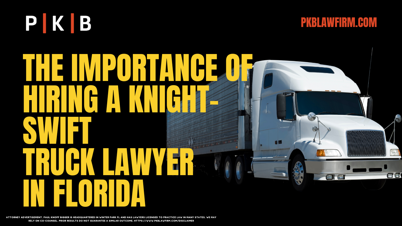 In the wake of an accident with a Swift Transportation truck in Florida, victims often encounter a whirlwind of legal and financial challenges. Swift Transportation and its insurers are known for moving quickly to protect their financial interests, making it critical for victims to have an experienced Florida Swift Transportation truck accident lawyer on their side. The attorneys at Paul | Knopf | Bigger have a wealth of experience in handling commercial truck accident cases, fighting tirelessly for fair compensation, particularly in cases of severe injuries, long-term disabilities, or wrongful death. If you’ve been affected by a Swift truck accident, contact us for a free consultation at (800) 434-4327.