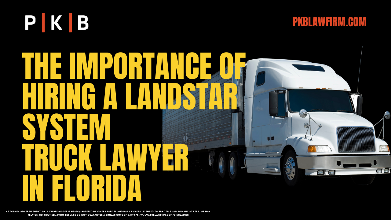 Experiencing a collision involving a Landstar System truck in Florida can lead to overwhelming legal and financial challenges. These situations often demand swift action to counteract the efforts of Landstar and its insurers, who work aggressively to protect their financial interests. Having a skilled Florida Landstar System truck accident lawyer on your side is essential. The legal team at Paul | Knopf | Bigger specializes in handling commercial truck accident cases, helping victims secure fair compensation, especially in cases involving serious injuries, long-term disabilities, or wrongful death. If you’ve been impacted by a Landstar truck accident, contact us today for a free consultation at (800) 434-4327.