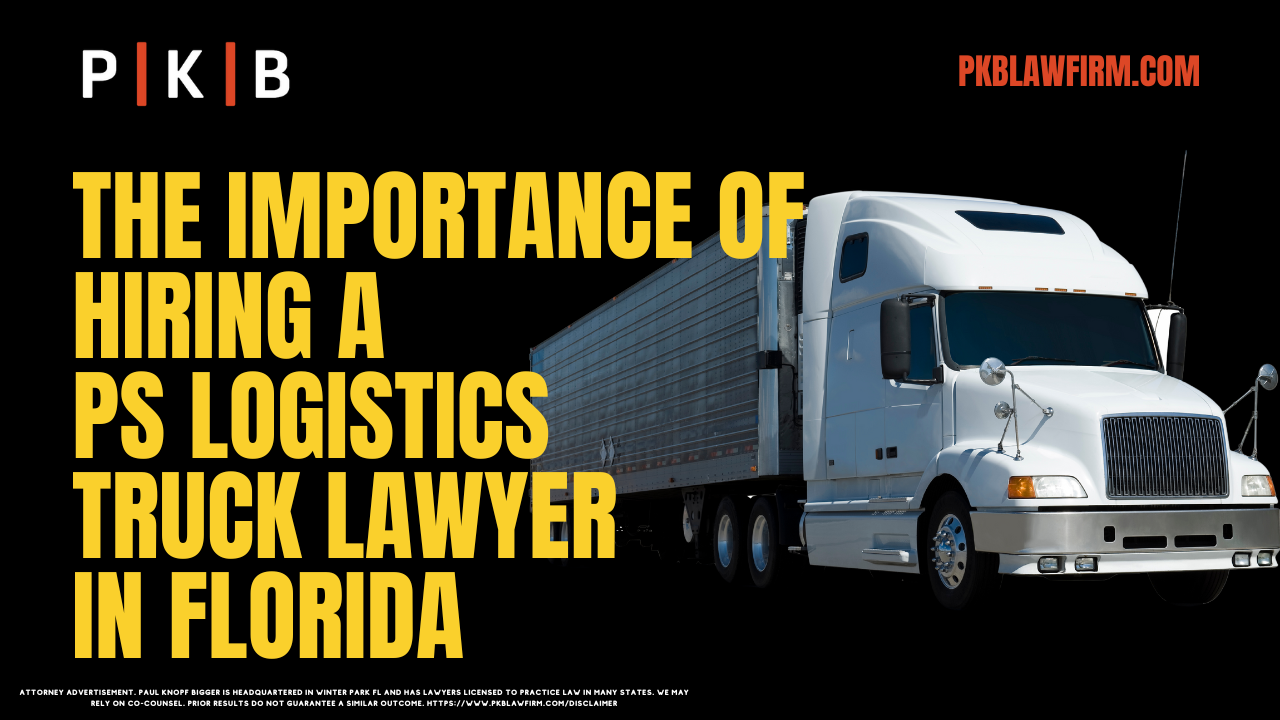 Being involved in an accident with a PS Logistics truck in Florida can have catastrophic consequences that impact various aspects of your life. The trucking company and their insurance team often move swiftly to protect their interests, which is why it is essential to hire an experienced Florida PS Logistics truck accident lawyer to ensure your rights are fully protected. At Paul | Knopf | Bigger, our legal team specializes in representing victims of commercial truck accidents, offering unparalleled expertise in securing maximum compensation for those suffering from serious injuries, long-term disabilities, or the wrongful death of a loved one. Contact us today for a free consultation, or call (800) 434-4327 for immediate assistance.