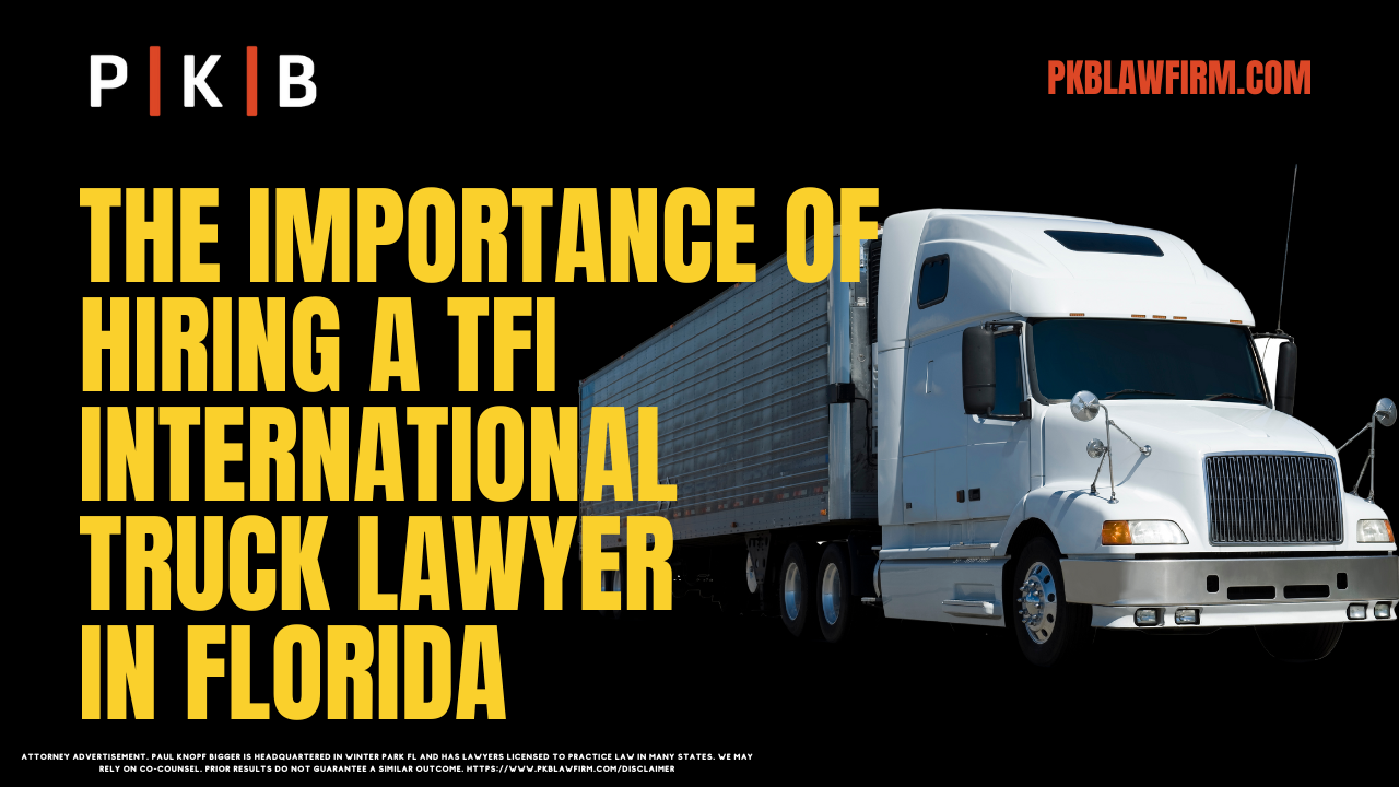 Facing the aftermath of an accident involving a TFI International commercial truck in Florida can be overwhelming, as victims are often thrown into a maze of legal and financial complications. TFI International and its insurance providers often act swiftly to protect their financial interests, emphasizing the need for an experienced Florida TFI International truck accident lawyer. The skilled legal team at Paul | Knopf | Bigger specializes in commercial truck accident cases, helping victims obtain rightful compensation, especially in cases involving severe injuries, long-term disabilities, or wrongful death. If you've been affected by a TFI International truck accident, don’t delay—reach out to us for a free consultation today at (800) 434-4327.