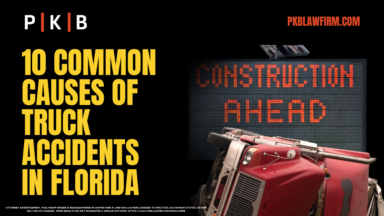 Truck accidents in Florida are a pressing concern, often resulting in severe injuries and even fatalities. These collisions, involving some of the heaviest vehicles on the road, can occur for various reasons. At Paul | Knopf | Bigger, we specialize in understanding the intricate details surrounding truck accidents to protect the rights of those injured. Below, we explore the common causes of truck accidents in Florida, emphasizing the factors contributing to these devastating incidents.