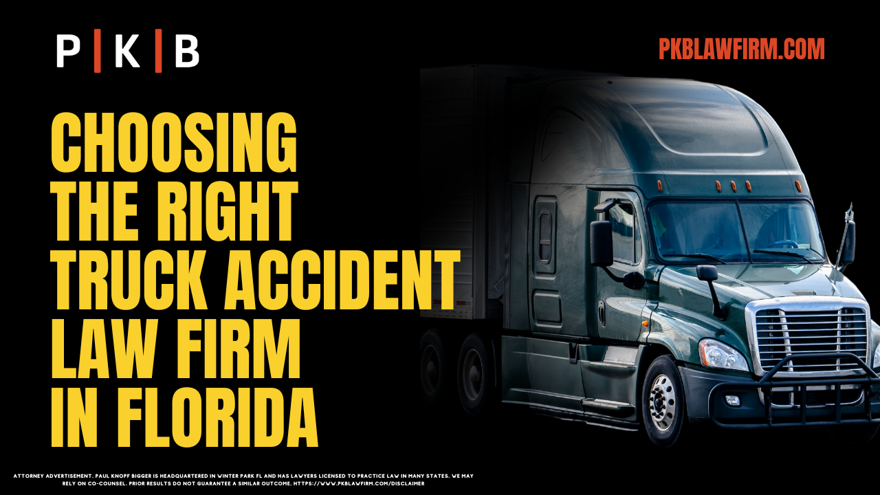 When faced with the aftermath of a truck accident, selecting the right truck accident law firm in Florida can make a significant difference in securing the compensation you deserve. At Paul | Knopf | Bigger, we specialize in handling complex truck accident cases, providing unmatched legal expertise and personalized support to our clients. This comprehensive guide will help you understand the critical factors to consider when choosing the best legal representation for your case.