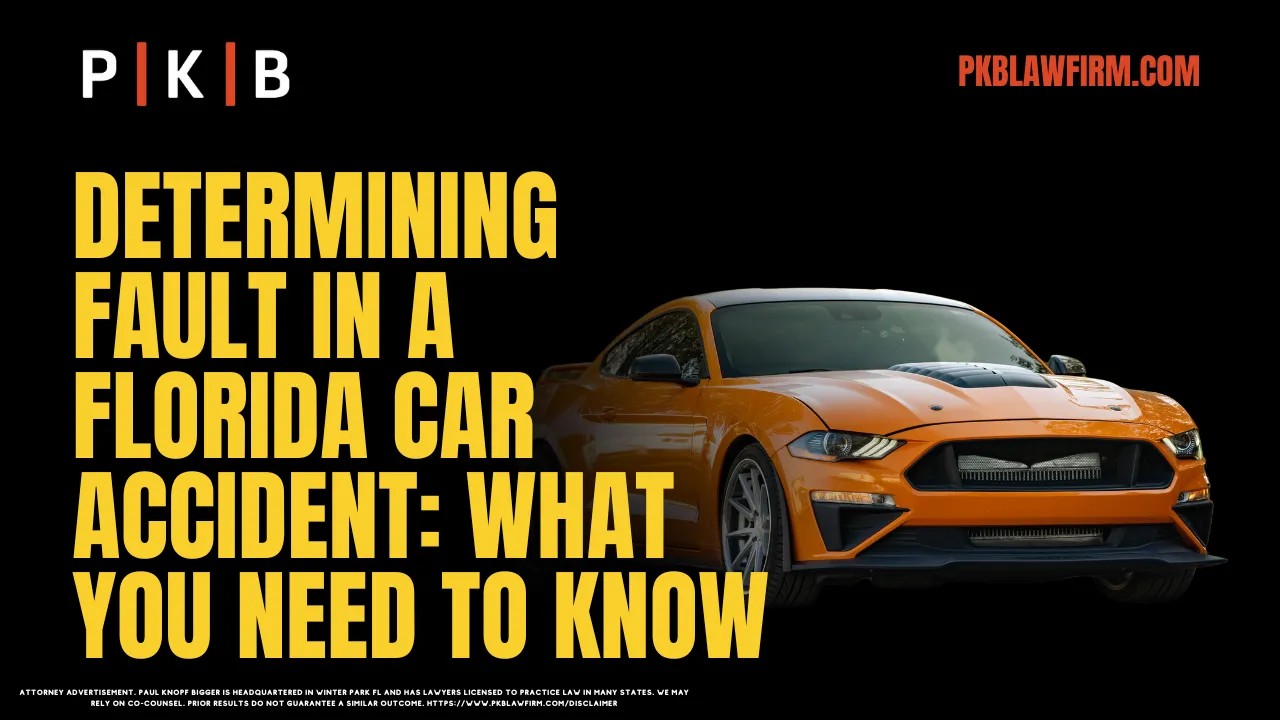 When a car accident occurs in Florida, one of the most critical questions is, “Who is at fault in a Florida car accident?” Determining fault is essential, as it directly impacts insurance claims, liability, and potential compensation. At Paul | Knopf | Bigger, we have decades of experience helping accident victims navigate the complex fault determination process. Here, we’ll provide an in-depth guide to understanding fault in Florida car accidents, ensuring you have all the information you need.