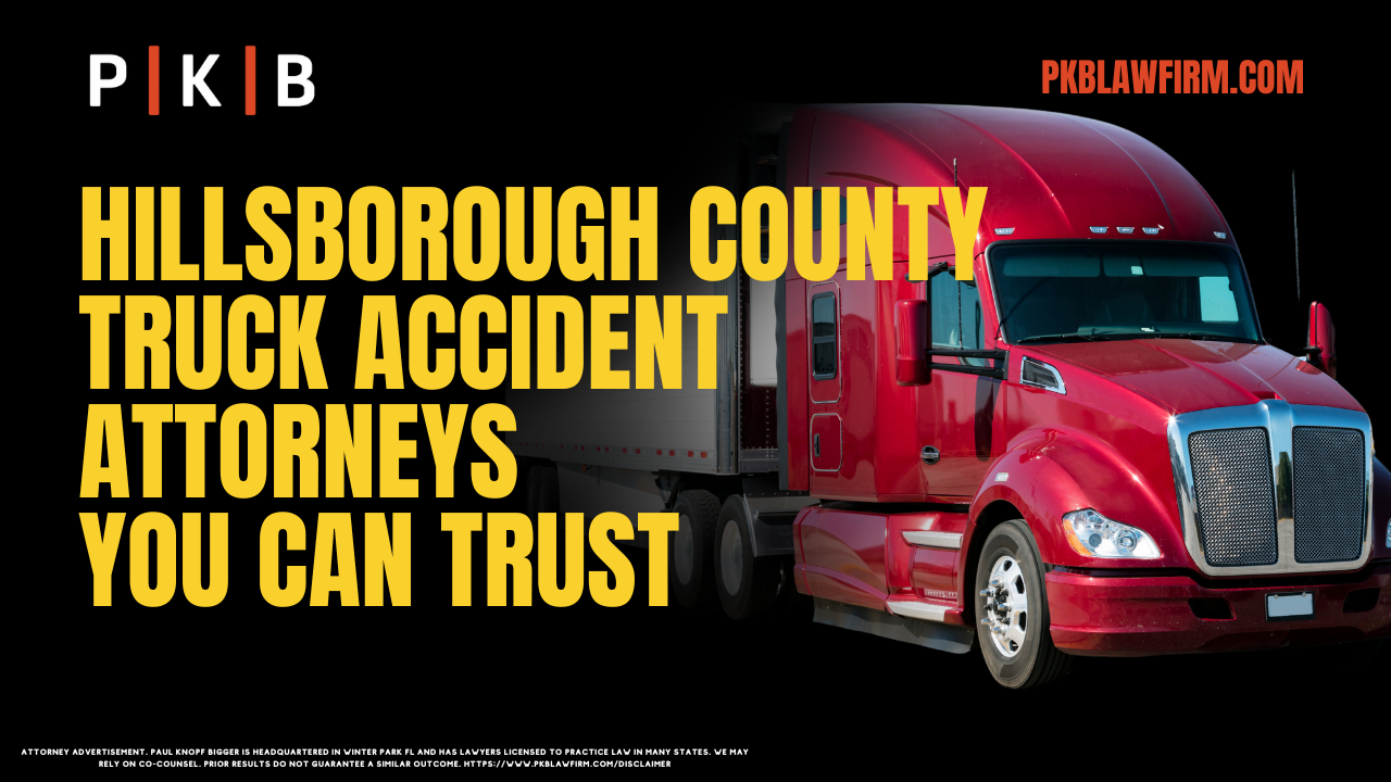 Were you involved in a collision with an 18-wheeler in Hillsborough County? If a truck driver or trucking company caused your accident, you could be entitled to compensation for your injuries and financial losses. Unfortunately, trucking companies and their insurers often work aggressively to reduce or deny liability. That’s where the experienced Hillsborough County truck accident attorneys at our firm can make a significant difference.