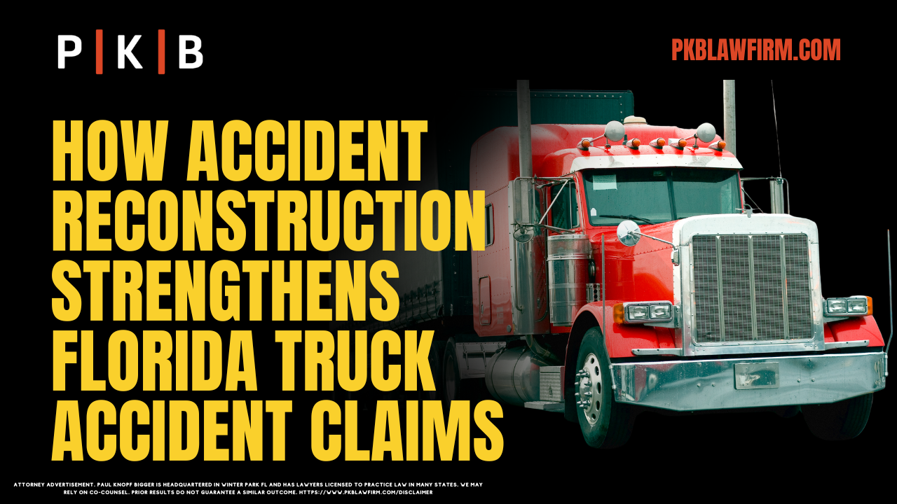 Truck accidents often result in severe injuries, substantial property damage, and emotional trauma. In Florida, proving fault in a truck accident case can be challenging due to the complexity of the events leading to the crash. This is where truck accident reconstruction plays a critical role. By reconstructing the accident, legal teams like Paul | Knopf | Bigger can provide compelling evidence to support your claim and maximize compensation. Here’s how truck accident reconstruction can strengthen your case. Call us today at (800) 434-4327.