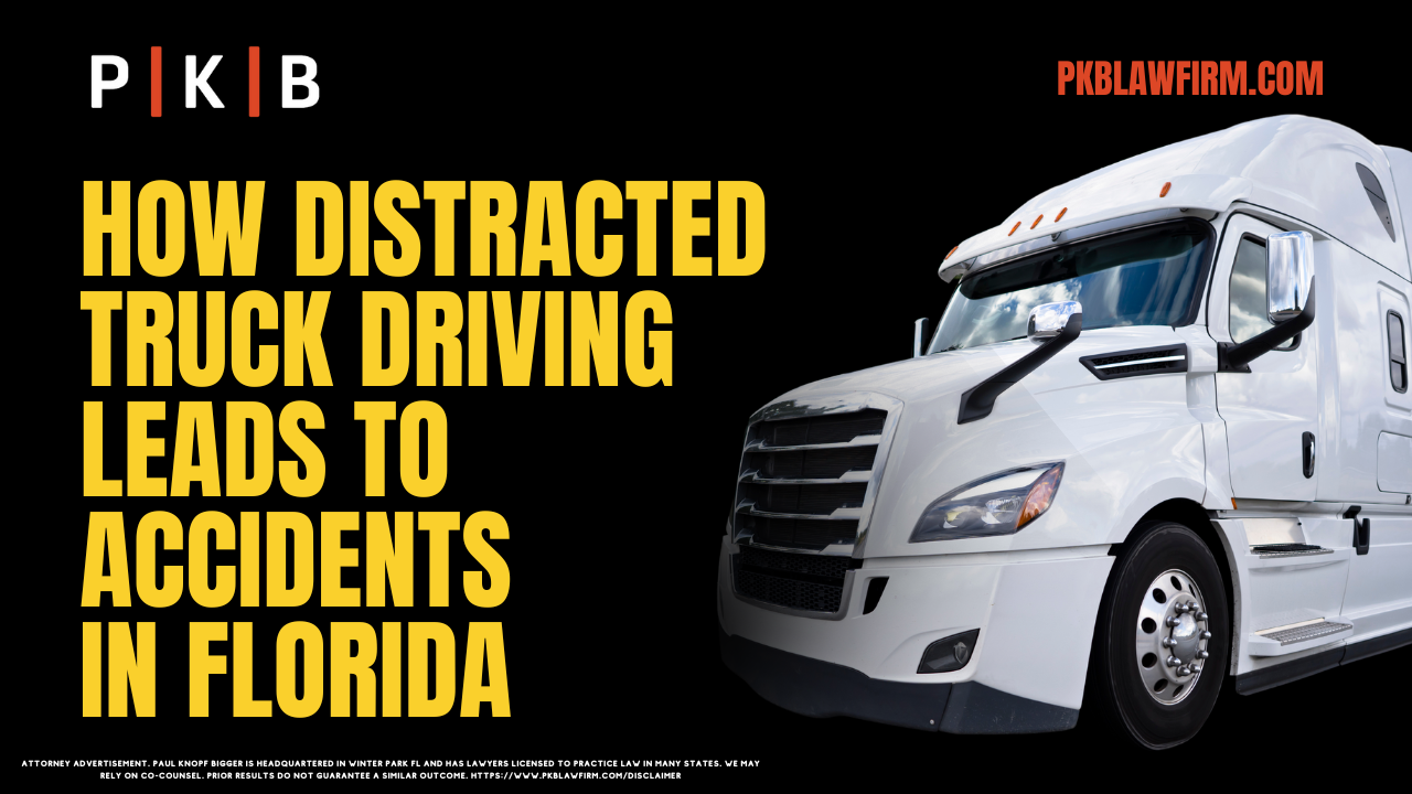 Distracted driving is a leading cause of road accidents in the United States, and when large commercial vehicles are involved, the consequences can be catastrophic. Distracted truck drivers in Florida pose significant risks, given the state's heavy traffic, growing population, and reliance on interstate commerce. At Paul | Knopf | Bigger, we specialize in holding negligent parties accountable for their actions, ensuring victims receive justice and compensation.