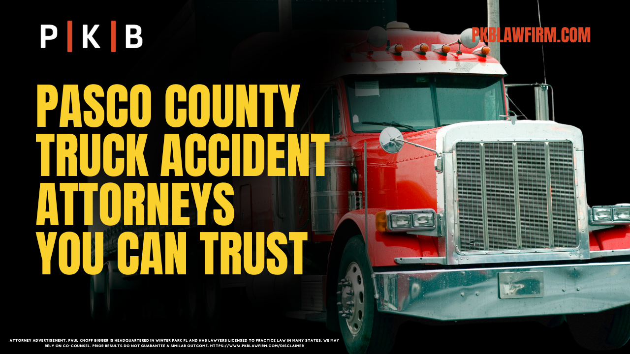 Were you involved in a collision with an 18-wheeler in Pasco County? If a negligent truck driver or trucking company caused your accident, you may be entitled to compensation for your injuries and financial losses. Unfortunately, trucking companies and their insurers often take aggressive steps to reduce or deny liability. That’s where the experienced Pasco County truck accident attorneys at our firm come in to make a difference.