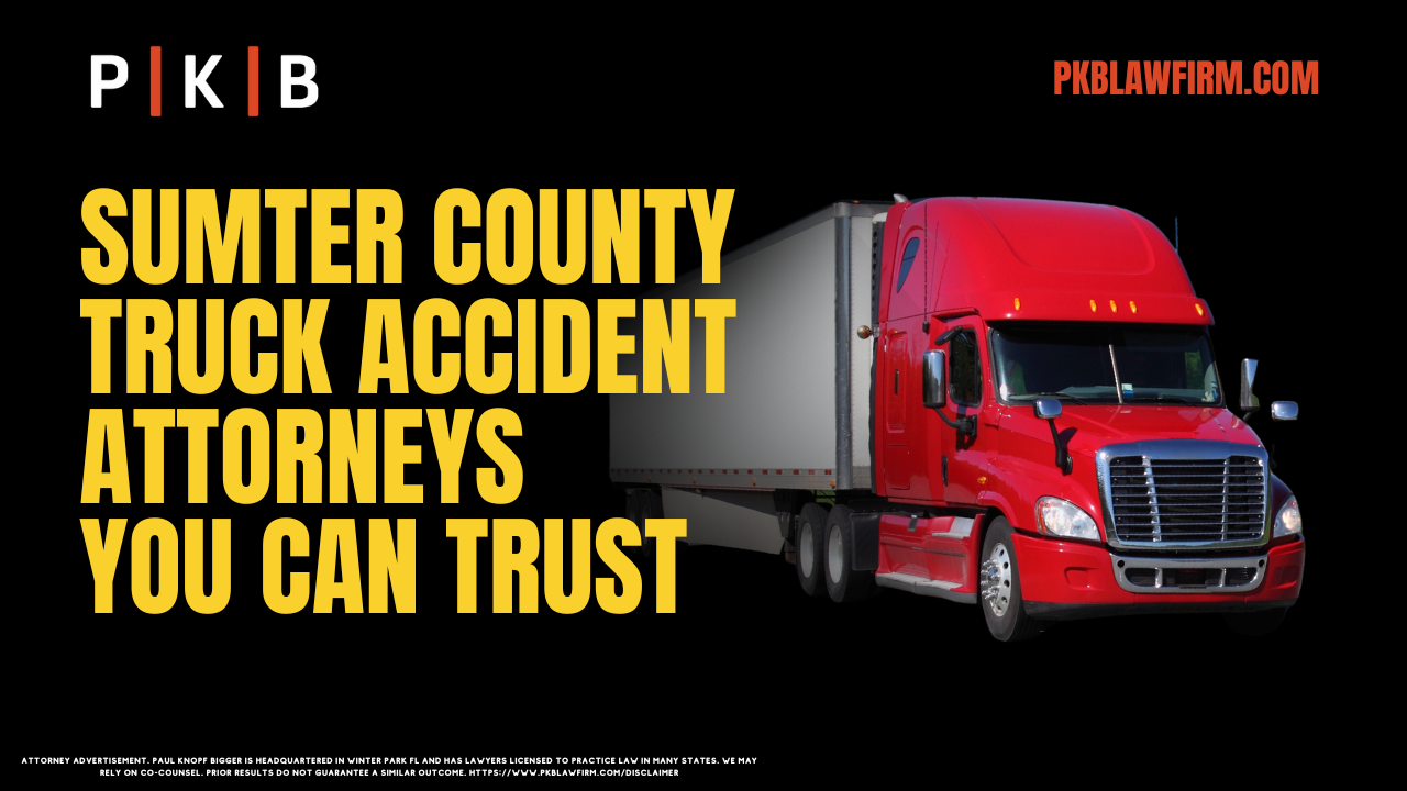 Were you involved in a collision with an 18-wheeler in Sumter County? If a negligent truck driver or trucking company caused your accident, you could be entitled to substantial compensation for your injuries and financial losses. Unfortunately, trucking companies and their insurers often take aggressive measures to reduce or deny liability. That’s where the experienced Sumter County truck accident attorneys at our firm can make a significant impact.