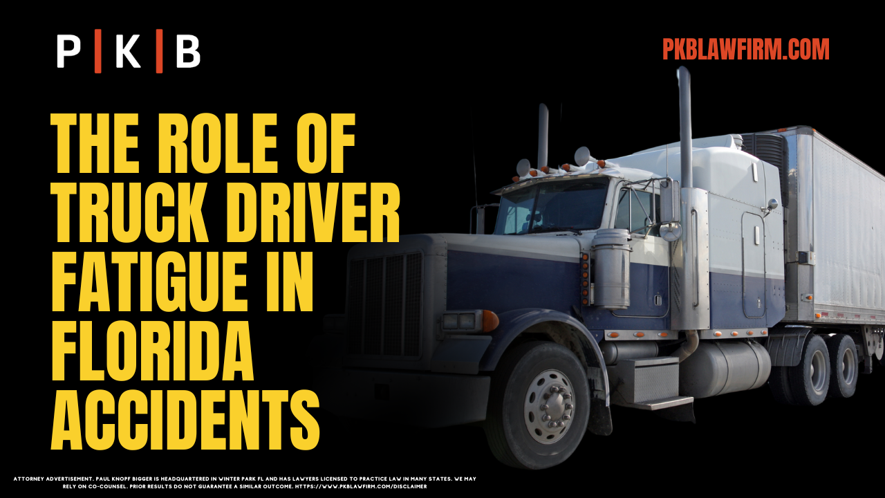 Truck driver fatigue is a major issue that affects the safety of roads across Florida and the entire United States. With thousands of accidents involving large commercial vehicles each year, it’s clear that fatigue is a dangerous factor in many of these incidents. Truck driver fatigue accidents are devastating, causing life-altering injuries and fatalities, both for the drivers and for other road users. If you or a loved one has been injured in such an accident, it’s crucial to understand the underlying causes and legal implications. At Paul | Knopf | Bigger, we are committed to fighting for the victims of truck driver fatigue accidents and securing the compensation they deserve.