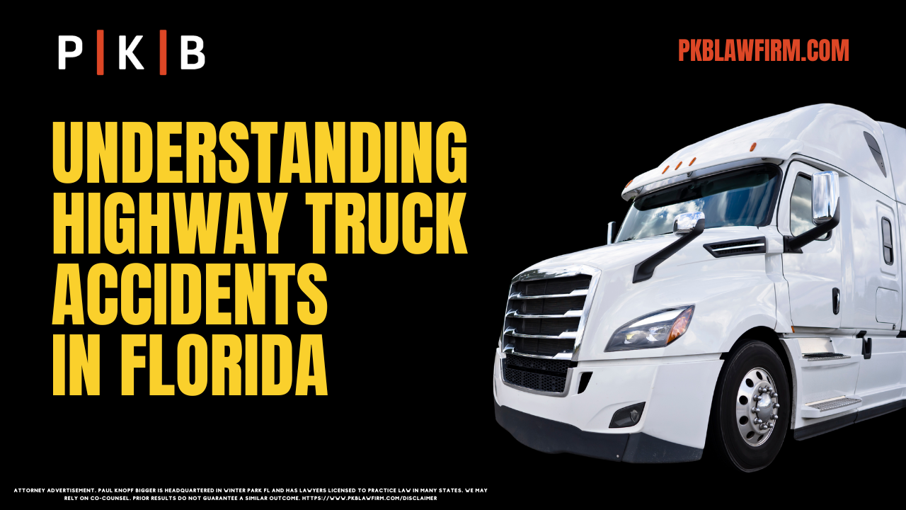 Truck accidents on Florida highways are a growing concern for drivers, passengers, and pedestrians. Due to the sheer size and weight of commercial trucks, these collisions often result in severe injuries, extensive property damage, and, tragically, loss of life. At Paul | Knopf | Bigger, we specialize in helping victims of Florida highway truck accidents recover compensation and rebuild their lives. If you've been involved in such an accident, complete our free case evaluation form or call us at (800) 434-4327 for immediate assistance.