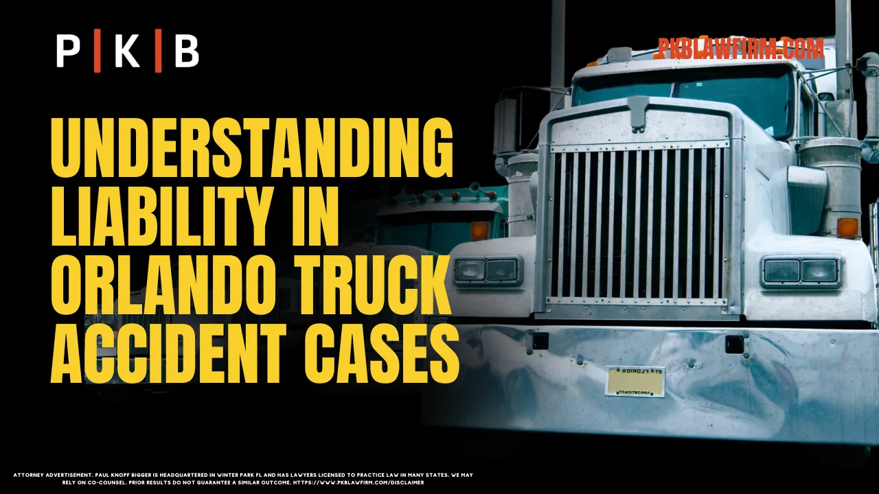 When it comes to truck accidents in Orlando, understanding liability is crucial for victims seeking justice and compensation. Truck accidents are often complex due to the involvement of multiple parties, intricate regulations, and significant damages. At Paul | Knopf | Bigger, we are dedicated to helping victims understand who is liable in a truck accident and securing the compensation they deserve. If you or a loved one has been injured, complete our free case evaluation form or call us at (800) 434-4327 for immediate assistance.