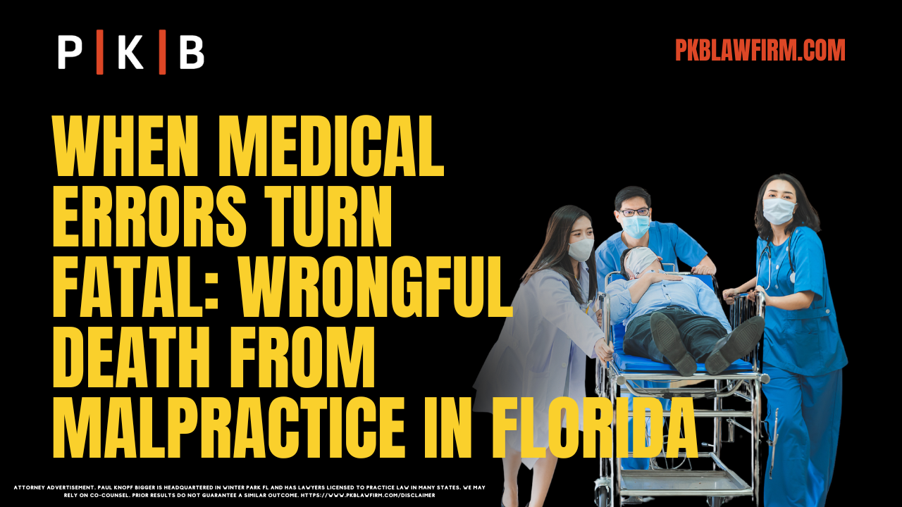 Medical malpractice is one of the leading causes of death in the United States, and Florida is no exception. The tragic loss of a loved one due to medical negligence is devastating, leaving families not only to cope with grief but also to navigate complex legal challenges. At Paul | Knopf | Bigger, we specialize in representing families affected by medical malpractice wrongful death in Florida, providing experienced guidance and relentless advocacy. 