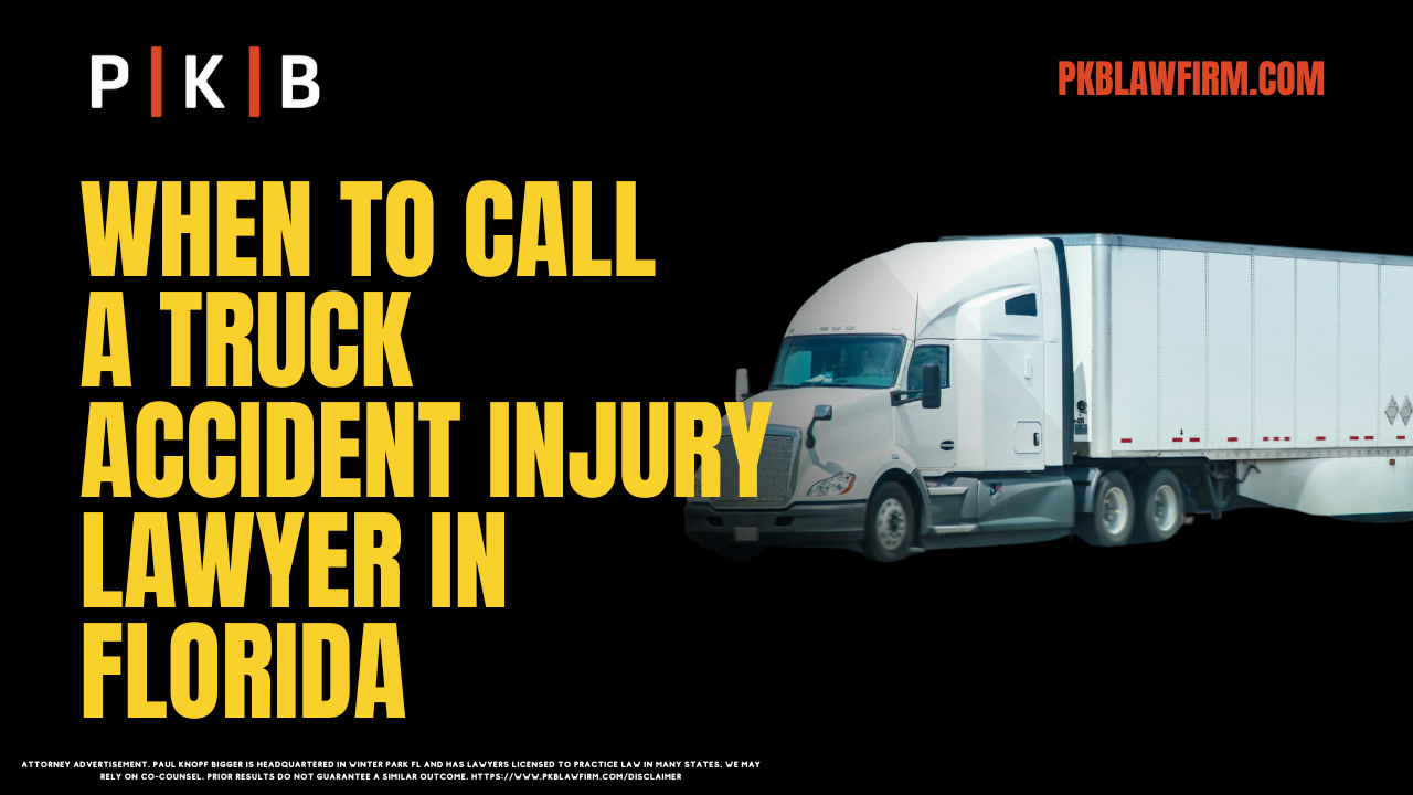 Truck accidents in Florida can lead to catastrophic injuries, life-altering consequences, and a maze of legal complexities. Knowing when to contact a truck accident injury lawyer is crucial to ensuring you secure the compensation and justice you deserve. At Paul | Knopf | Bigger, we specialize in representing victims of truck accidents, offering over two decades of experience in battling powerful insurance companies and corporations. This comprehensive guide will help you understand why, when, and how to seek legal assistance after a truck accident.